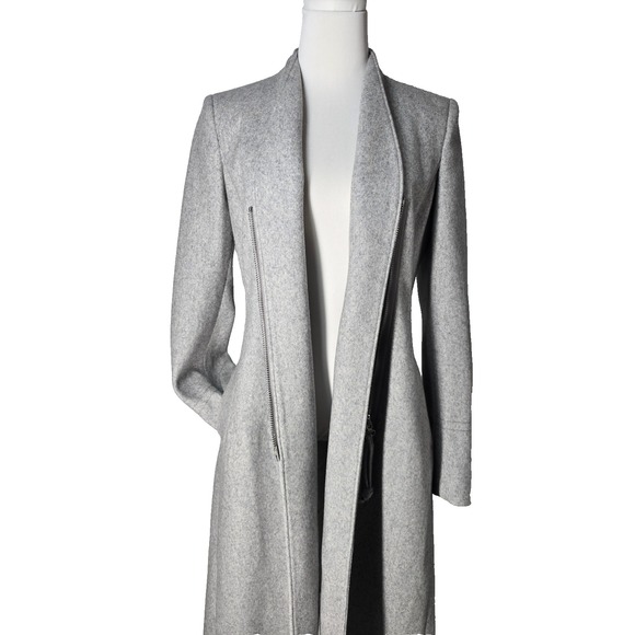 Altuzarra Peacoat Front Zip Long Wool Cashmere Blend Coat Reg. $2,425 Medium - Picture 7 of 15